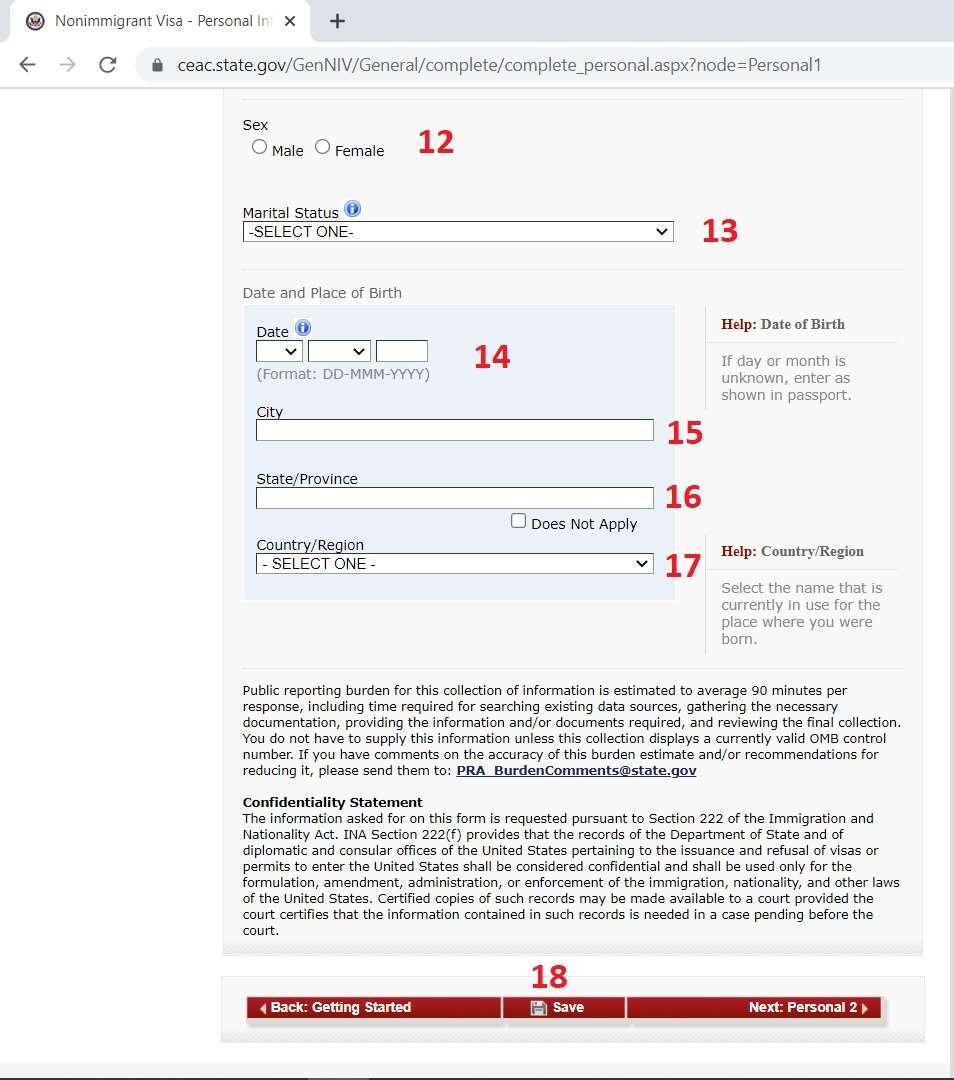 Personal Information 1