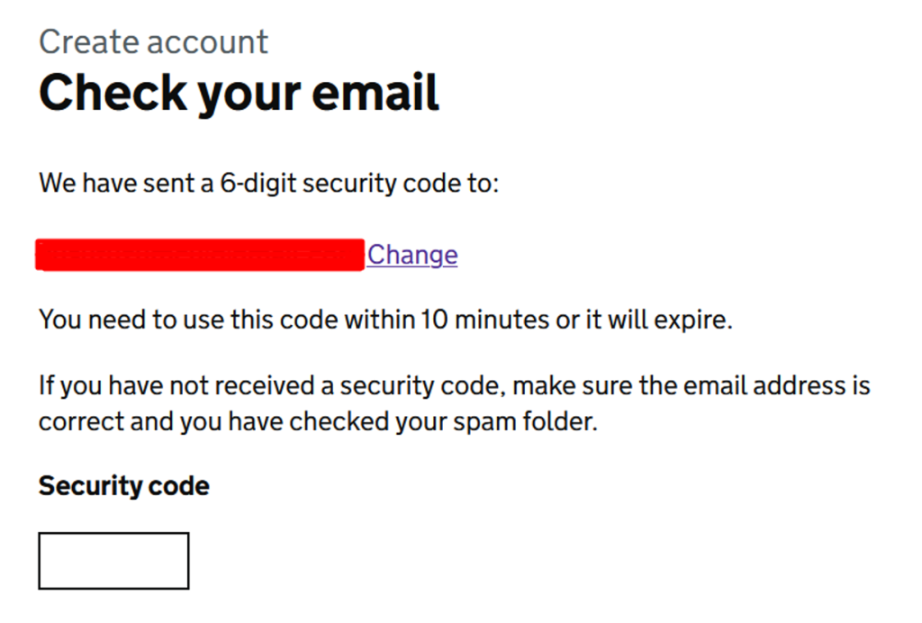 Email verification code
