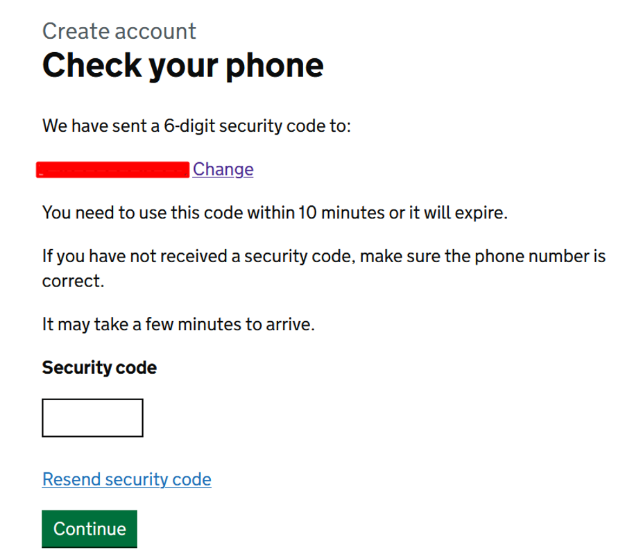 SMS verification