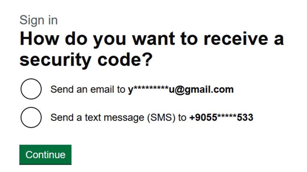 Request code to email