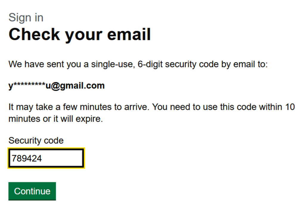 Enter verification code