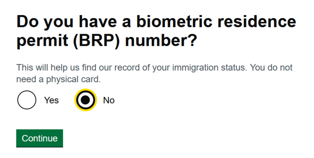 No BRP check