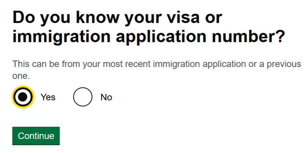 Enter application number