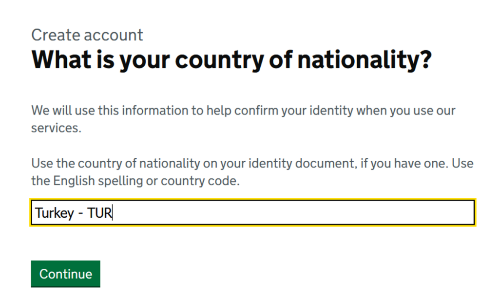 Country selection